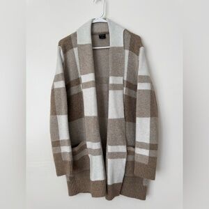 Plaid Open Front Cardigan